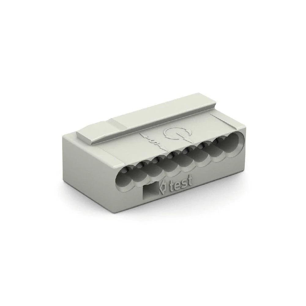 Wago Micro Push Wire Connector 8-Conductor Terminal Block Light Grey - 243-308