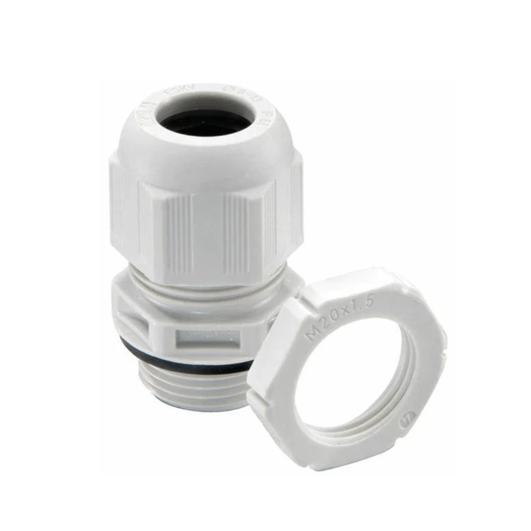 Wiska SPRINT GLP20 Cable Gland with locknut IP68 White - 10100611 (10 Pack)